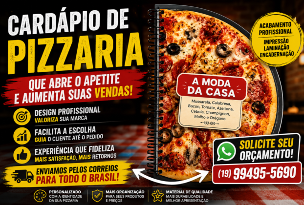 Cardápio de pizzaria: