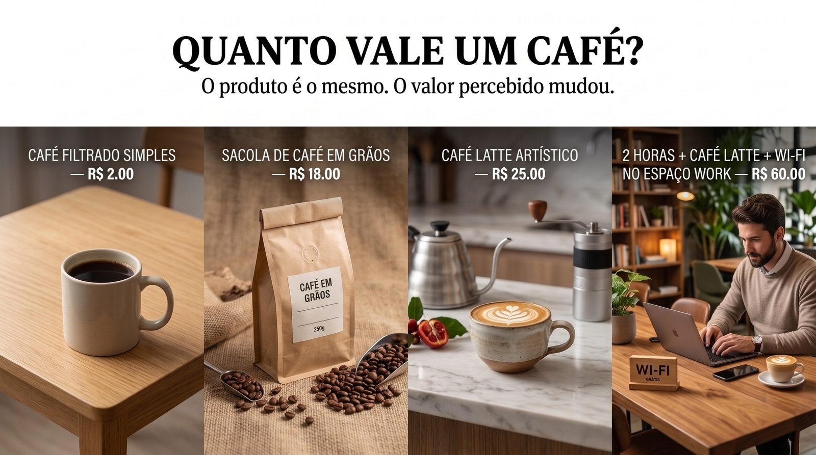 E se a cafeteria deixasse de vender café e vendesse tempo?