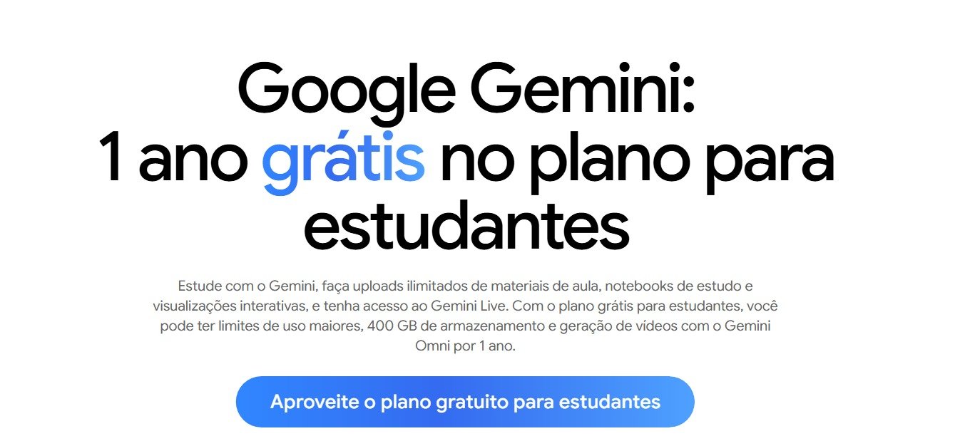 Google: IA oferece plano gratuito de um ano para estudantes