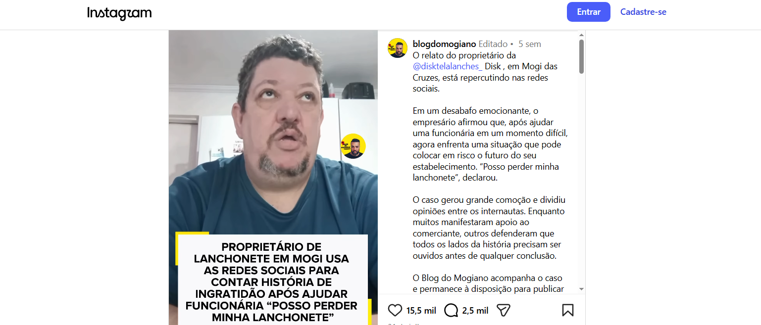 Lanchonete e risco: quando ajudar vira custo