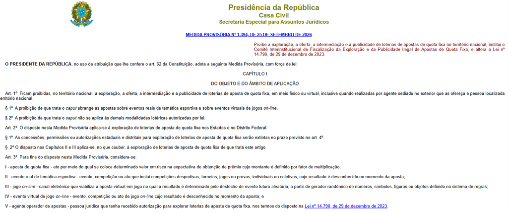 Medida Provisória nº 1.394/2026